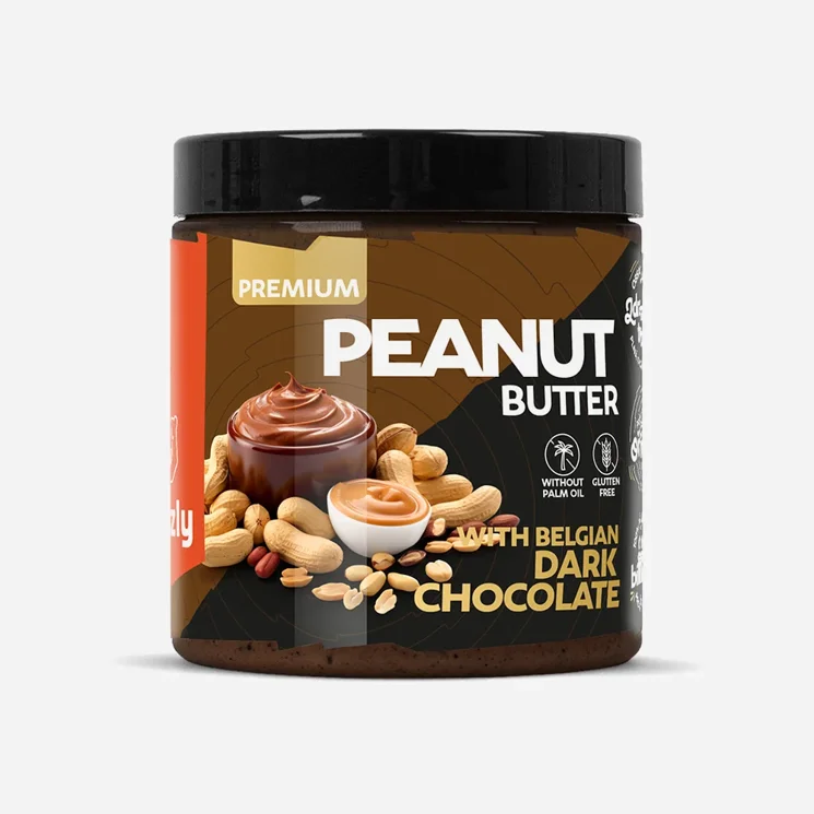 Unt de arahide cu ciocolată neagră belgiană premium